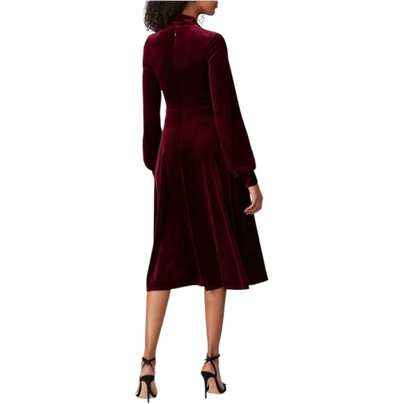 Black Halo Red Velvet Midi Ruby Dress Size 12 MSRP: $390 - Picture 4 of 8